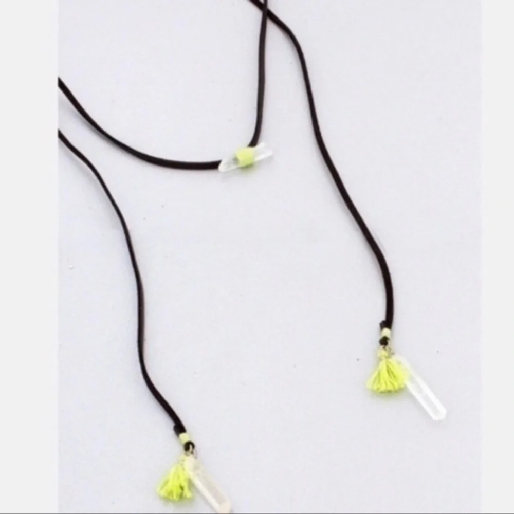 Vegan Leather White Quartz With Tassel’s Wrap Gemstones Healing Crystals NWT